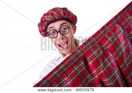 Lustige Scotsman isolated on the white
