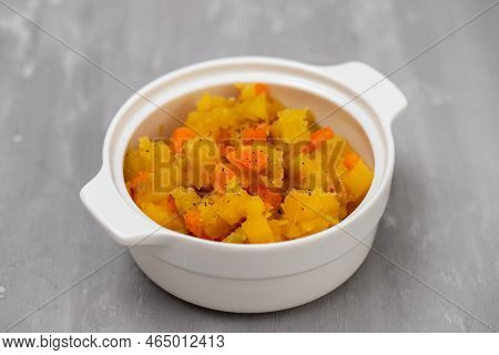 Fresh Mixed Vegetables On White Bowl On Gray Ceramic