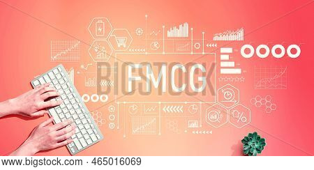 Fmcg - Fast Moving Consumer Goods Theme With Person Using A Computer Keyboard