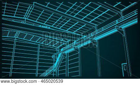 Industrial Hall Building Illustration