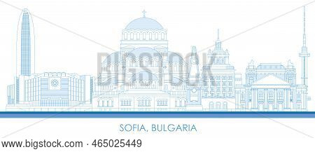 Outline Skyline Panorama Of City Of Sofia, Bulgaria - Vector Illustration
