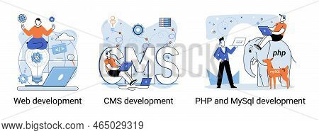 Website Architecture Concepts Metaphor. Web Development, Php And Mysql, Cms, Interface Design, Softw
