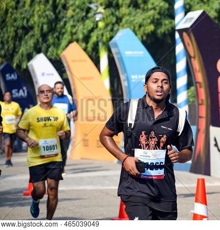 New Delhi, India - October 16 2022 - Vedanta Delhi Half Marathon Race After Covid In Which Marathon