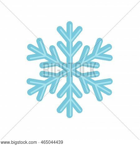 Snowflake. Beauriful Blue Snowflake. Flat, Cartoon, Vector