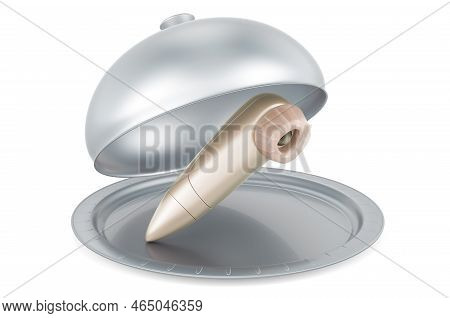 Restaurant Cloche With Clitoral Pump, 3d Rendering Isolated On White Background