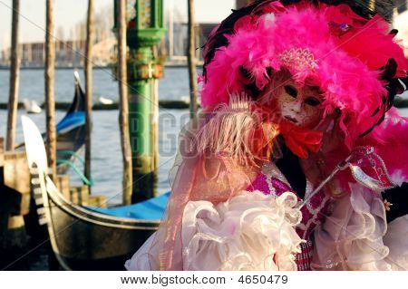 Portre güzel karnaval maske Venedik İtalya
