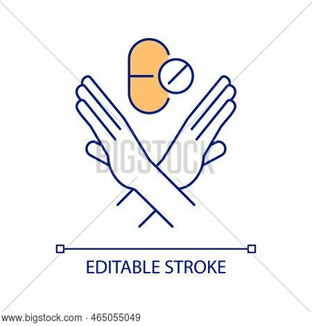 Avoid Self Medication Rgb Color Icon. Reduce Pharmacological Products Using. Stop Drugs. Minimize Me