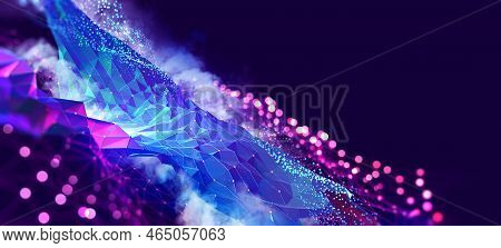 Cloud Technologies. High Tech Poster. Network Space. Internet Communications And Nanotechnology. Pol