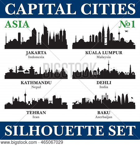 Capital Cities Silhouette Set. Asia. Part 1
