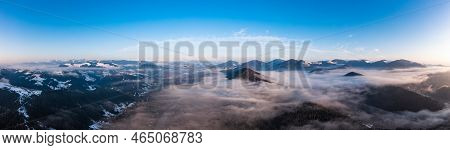 Top View Of Winter Vorokhta In The Carpathians Of Ukraine.