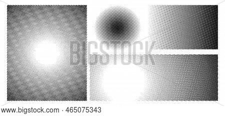 Halftone Set For Comic Books In Pop Art Style For Print And Design. Vector Illustration.