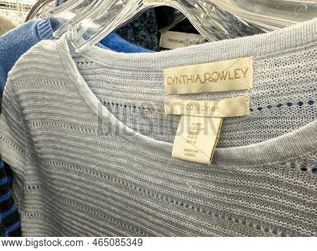 New Hope, Minnesota - November 6, 2022: Close Up Of A Cynthia Rowley Clothing Tag, This Is A Women's