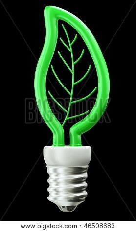 Eco Friendly Technology: Green Leaf Or Folium Light Bulb