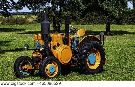 Choczewo, Pomerania, Poland - August 9: Vintage Argentinian Tractor Bulldog Pampa T01 On 9 August 20