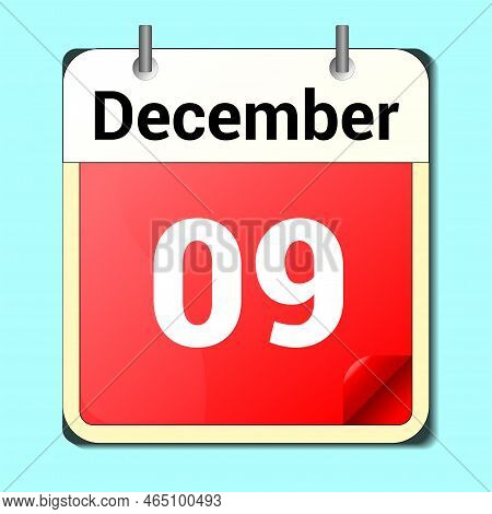 Day On The Calendar, Vector Image Format, December 9