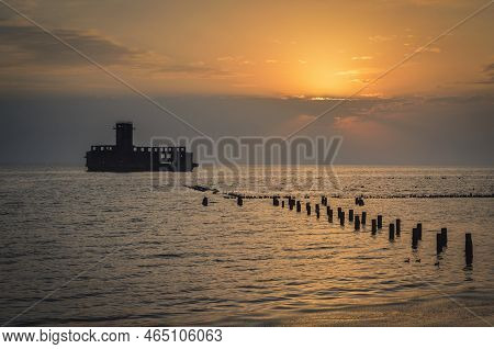 Gdynia, Poland - August 26, 2022: Ruins Of An Old Torpedo House In Babie Doly, Poland.