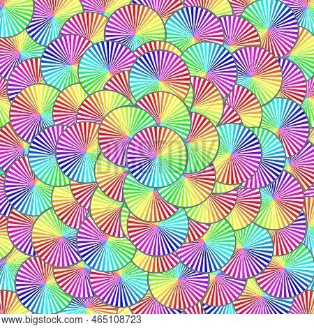 Spector Circle, Pattern. Seamless Background. Texture For Design. Illustration.