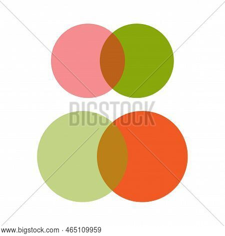 Two Colored Circles. Infographic Element. Infographic Design Layout. Business Graph Template. Vector