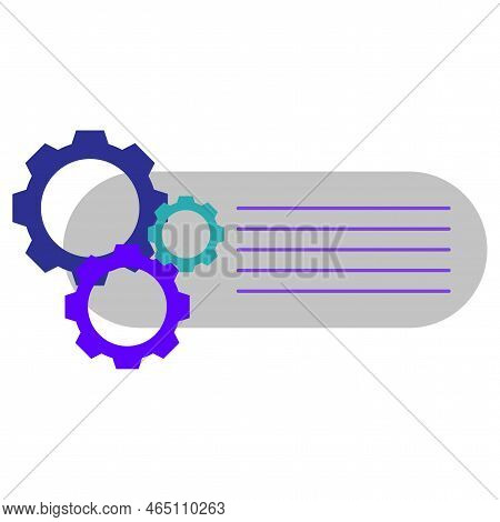 Gears On The Message. Social Media Concept. Document Symbol. Business Concept. Vector Illustration. 