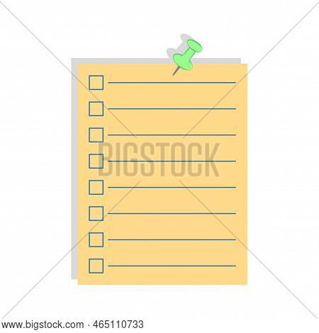 Poster With Pin Sheet. Business Graph Template. Vector Illustration. Stock Image.
