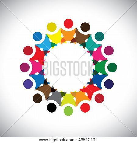 Concept vecteur graphique abstrait coloré employé l'unité Icons(signs)