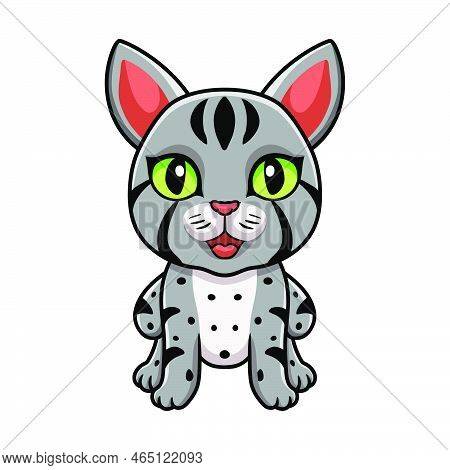 Vector Illustration Of Cute Egyptian Mau Cat Cartoon