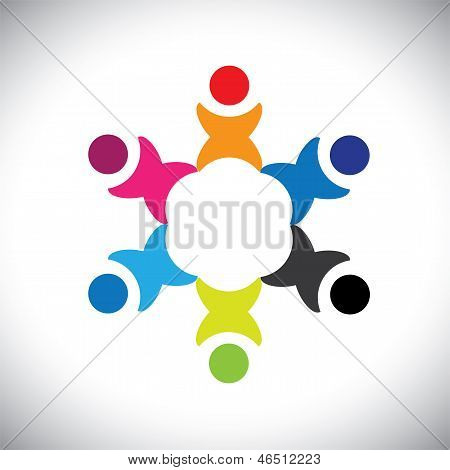 Konzept Vektor Grafik abstrakten bunten Happy Kids spielen Icon(sign)
