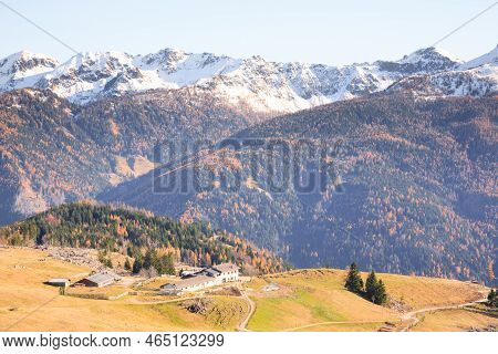 Mocheni Valley Autumn Landscape, Baselga Di Pine, Italy