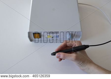 Irpen, Ukraine, Oktober 23 20222, Device For Permanent Hair Removal. Electroepilator For Electric Ha