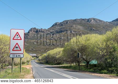 Warning Signs At The Start Of Road R301 Through Bainskloof Pass Between Ceres And Wellington In The 