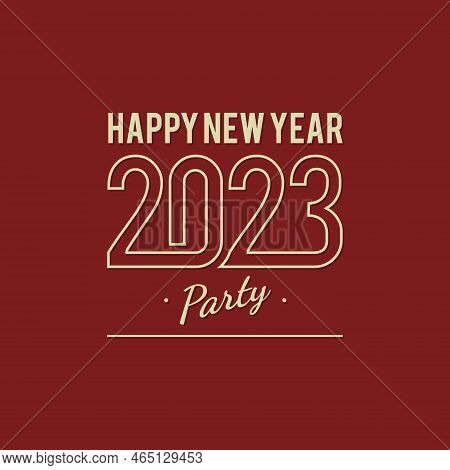 Happy New Year 2023 Party Lettering Tipography Design. Vector Illustration Eps.8 Eps.10