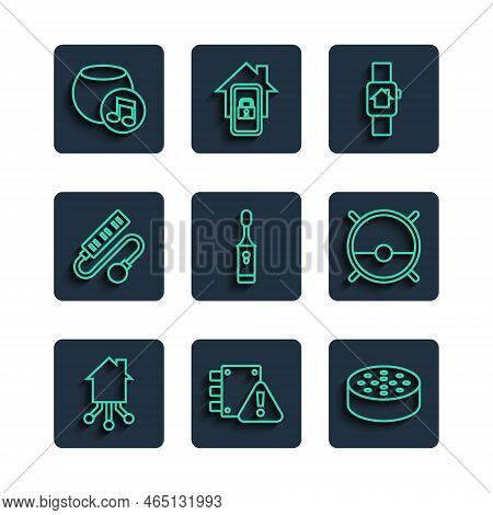 Set Line Smart Home, House Under Protection, Water Sensor, With Smart Watch, Electric Toothbrush, Ex