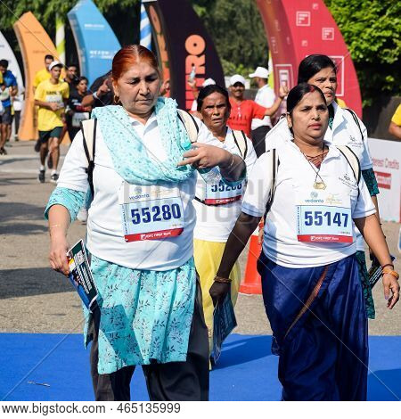 New Delhi, India - October 16 2022 - Vedanta Delhi Half Marathon Race After Covid In Which Marathon