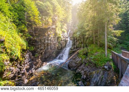 Riesach Waterfall In Untertal Valley, Rohrmoos-untertal In Schladminger Alps, Austria