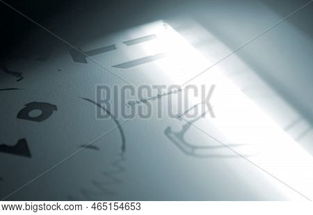Printing Models On 3d Printer Close-up. High-speed Precision Printing Of Many Objects On 3d Printer 