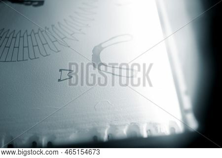 Printing Models On 3d Printer Close-up. High-speed Precision Printing Of Many Objects On 3d Printer 