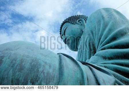 Lampang, Thailand - October 22, 2021: Big Concrete Buddha Image Or Daibutsu At Wat Doi Prachan Mae T
