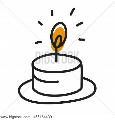 Single Doodle Candle Gives Light And Warmth