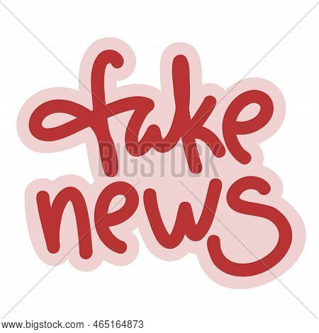 Fake News. Lettering Isolated On Pink Background.