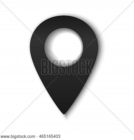 Black Pinpoint Symbol Isolated On White Background. 3d Rendering