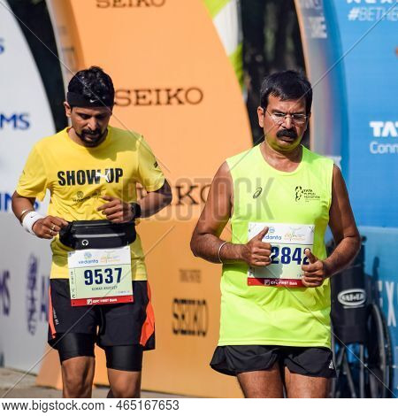 New Delhi, India - October 16 2022 - Vedanta Delhi Half Marathon Race After Covid In Which Marathon