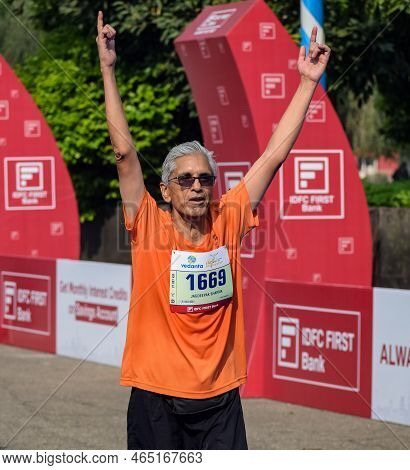 New Delhi, India - October 16 2022 - Vedanta Delhi Half Marathon Race After Covid In Which Marathon