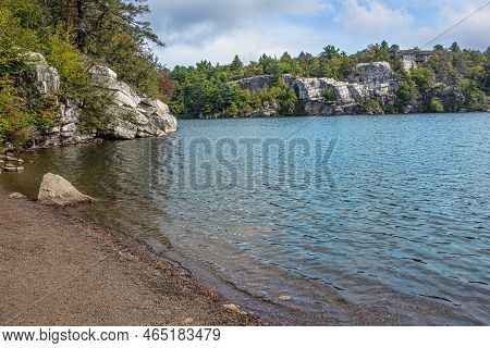 The Crystal Clear Water Of Lake Minnewaska Near New Paltz New York.
