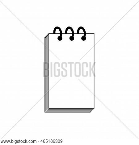 White Notepad Spiral. Notepad Illustration. Vector Illustration. Stock Image.