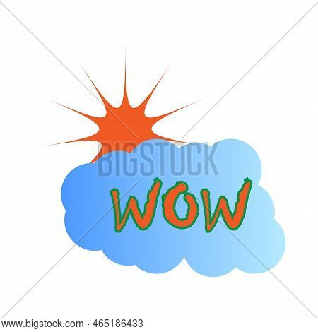 Wow Cloud. Design Element. Comic Background. Vector Illustration. Stock Image.