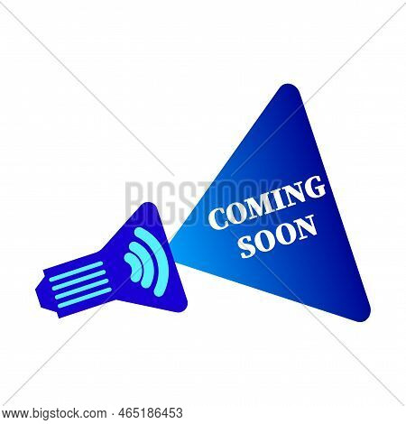 Speaker Coming Soon. Megaphone Speaker. Attention Sign. Business Banner. Vector Illustration. Stock 