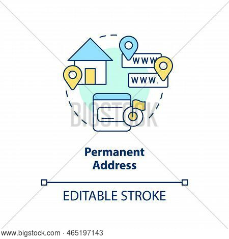 Permanent Address Concept Icon. Receiver Contacts. Save Mailbox Name After Relocate Abstract Idea Th
