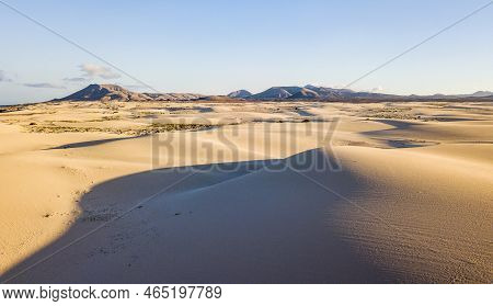 Above View Of Desert Dunes - Concept Of Wild Adventure Travel Destination And Beauty Of The Planet I