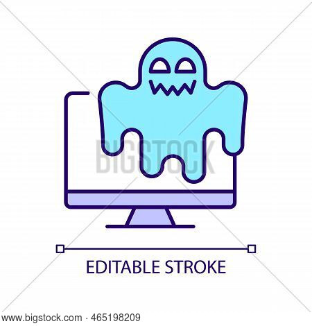 Scareware Scam Rgb Color Icon. Computer Virus. Infected Program. Hacking Attack. Cyber Threats. Lure