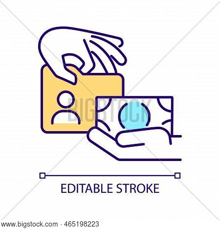 Sell Personal Information Rgb Color Icon. Data Broker. Darknet Market. Illegal Trade. Cybercrime Act
